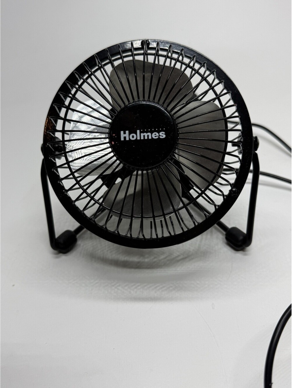 Holmes 4” USB Personal Desk Fan Black Metal Adjustable Tilt 32510033